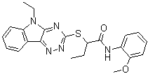 CAS # 522650-83-5, 2-[(5-Ethyl-5H-1,2,4-triazino[5,6-b]indol-3-yl)thio]-N-(2-methoxyphenyl)butanamide