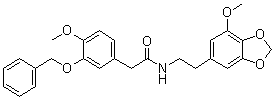 CAS 登录号：52346-00-6, 4-甲氧基-N-[2-(7-甲氧基-1,3-苯并二恶茂-5-基)乙基]-3-苄氧基苯乙酰胺
