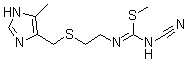 structure of CAS# 52378-40-2, N-氰基-N'-[2-[(4-甲基-5-咪唑基)甲硫基]乙基]-S-甲基异硫脲