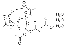 structure of CAS# 52705-52-9, Hexa(acetato)m3-oxo-tris(aquo)triiridium acetate