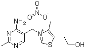 CAS # 532-43-4, Thiamine nitrate, Vitamin B1 Nitrate, 3-[(4-Amino-2-methyl-5-pyrimidinyl)methyl]-5-(2-hydroxyethyl)-4-methylthiazolium nitrate
