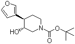 CAS # 532991-48-3, (3R,4R)-rel-4-(3-Furanyl)-3-hydroxy-1-piperidinecarboxylic acid tert-butyl ester, (+/-)-(3R,4R)-4-(Furan-3-yl)-3-hydroxypiperidine-1-carboxylic acid tert-butyl ester