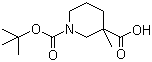 structure of CAS# 534602-47-6, 1-N-Boc-3-Methylpiperidine-3-carboxylic acid
