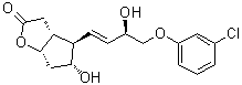 structure of CAS# 53906-54-0, (3aR,4R,5R,6aS)-4-[(1E,3R)-4-(3-Chlorophenoxy)-3-hydroxy-1-buten-1-yl]hexahydro-5-hydroxy-2H-cyclopenta[b]furan-2-one