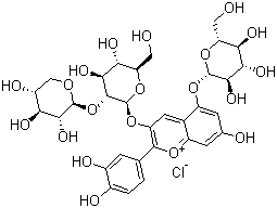 CAS 登录号：53925-33-0, 氯化花青素 3-桑布双糖苷-5-葡糖苷