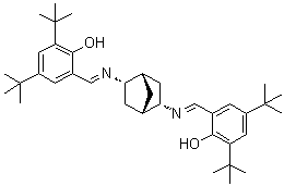 structure of CAS# 539834-16-7, 2,2'-[(1S,2S,4S,5S)-Bicyclo[2.2.1]heptane-2,5-diylbis(nitrilomethylidyne)]bis[4,6-bis(1,1-dimethylethyl)phenol]