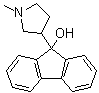 CAS # 5408-26-4, 9-(1-Methyl-3-pyrrolidinyl)-9H-fluoren-9-ol, NSC 10797