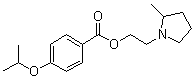CAS # 5411-23-4, 4-(1-Methylethoxy)benzoic acid 2-(2-methyl-1-pyrrolidinyl)ethyl ester, NSC 10939