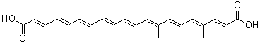 CAS # 542-40-5, beta-Norbixin, (2E,4E,6E,8E,10E,12E,14E,16E,18E)-4,8,13,17-Tetramethyl-2,4,6,8,10,12,14,16,18-eicosanonaenedioic acid, AFC-WS 4600P, all-trans-Norbixin