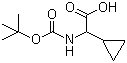 structure of CAS# 54256-41-6, 2-(叔丁氧羰基氨基)-2-环丙基乙酸
