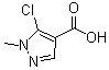 structure of CAS# 54367-66-7, 5-Chloro-1-methyl-1H-pyrazole-4-carboxylic acid