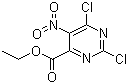 structure of CAS# 54368-61-5, Ethyl 2,6-dichloro-5-nitropyrimidine-4-carboxylate