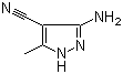 structure of CAS# 5453-07-6, 3-Amino-5-methyl-1H-pyrazole-4-carbonitrile