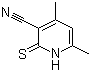 CAS # 54585-47-6, 4,6-Dimethyl-3-cyanopyridine-2(1H)-thione, 2-Mercapto-4,6-dimethyl-3-pyridinecarbonitrile, 2-Mercapto-4,6-dimethylnicotinonitrile, 3-Cyano-2-mercapto-4,6-dimethylpyridine, 3-Cyano-4,6-dimethyl-2-mercaptopyridine, 3-Cyano-4,6-dimethylpyridine-2-thiol, 4,6-Dimethyl-2-mercaptonicotinonitrile