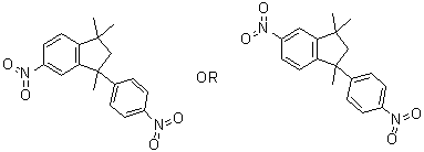CAS 登录号：54648-07-6, 2,3-二氢-1,1,3-三甲基-5(or 6)-硝基-3-(4-硝基苯基)-1H-茚