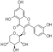 structure of CAS# 549-32-6, 槲皮素 3-beta-D-吡喃木糖苷