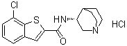 structure of CAS# 550999-74-1, (R)-7-氯-N-(奎宁环-3-基)苯并[b]噻吩-2-甲酰胺盐酸盐
