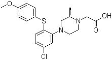 CAS 登录号：556113-62-3, (2R)-4-[5-氯-2-[(4-甲氧基苯基)硫]苯基]-2-甲基-1-哌嗪乙酸
