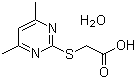 structure of CAS# 55749-30-9, 2-(羧基甲基硫代)-4,6-二甲基嘧啶一水合物