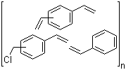 structure of CAS# 55844-94-5, 氯甲基聚苯乙烯