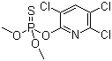 CAS 登录号：5598-13-0, 甲基毒死蜱, O,O-二甲基-O-(3,5,6-三氯-2-吡啶基)硫代磷酸酯