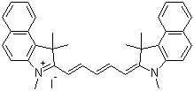 structure of CAS# 56289-64-6, 1,1',3,3,3',3'-六甲基-4,5,4',5'-二苯并吲哚二碳菁碘化物