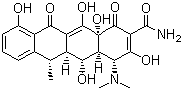 CAS 登录号：564-25-0, 强力霉素, 多西环素, 脱氧土霉素, 6-甲基-4-(二甲氨基)-3,5,10,12,12a-五羟基-1,11-二氧代-1,4,4a,5,5a,6,11,12a-八氢-2-并四苯甲酰胺