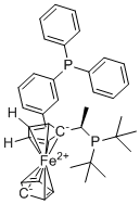 CAS 登录号：565184-30-7, (R)-1-[(R)-1-(二-叔-丁基膦基)乙基]-2-[2-(二苯基膦基)苯基]二茂铁