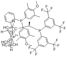 CAS 登录号：565184-34-1, (1S)-1-[(1R)-1-[双[3,5-双(三氟甲基)苯基]膦基]乙基]-2-[2-[双(4-甲氧基-3,5-二甲基苯基)膦基]苯基]二茂铁