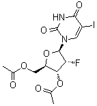 structure of CAS# 565226-18-8, 3',5'-二-O-乙酰基-2'-脱氧-2'-氟-5-碘尿苷