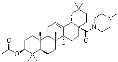 CAS 登录号：56602-38-1, 1-[(3beta)-3-(乙酰氧基)-28-氧代齐墩果-12-烯-28-基]-4-甲基哌嗪