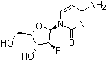 structure of CAS# 56632-83-8, 4-氨基-1-(2-脱氧-2-氟-beta-D-阿拉伯呋喃基)-2(1H)-嘧啶酮