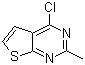 structure of CAS# 56843-79-9, 4-Chloro-2-methylthieno[2,3-d]pyrimidine