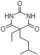 CAS 登录号：57-43-2, 异戊巴比妥, 5-乙基-5-(3-甲基丁基)巴比妥酸, 5-乙基-5-(3-甲基丁基)-2,4,6-(1H,3H,5H)-嘧啶三酮