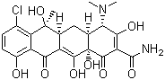 CAS 登录号：57-62-5, 金霉素, 6-甲基-4-(二甲氨基)-3,6,10,12,12a-五羟基-1,11-二氧代-7-氯-1,4,4a,5,5a,6,11,12a-八氢-2-并四苯甲酰胺