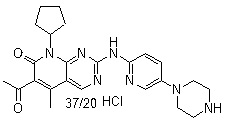 CAS 登录号：571189-11-2, 6-乙酰基-8-环戊基-5-甲基-2-[[5-(1-哌嗪基)-2-吡啶基]氨基]吡啶并[2,3-d]嘧啶-7(8H)-酮盐酸盐