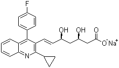 structure of CAS# 574705-92-3, Pitavastatin sodium