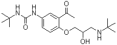 CAS 登录号：57471-01-9, N-[3-乙酰基-4-[3-[(1,1-二甲基乙基)氨基]-2-羟基丙氧基]苯基]-N'-(1,1-二甲基乙基)脲