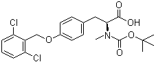 structure of CAS# 57817-43-3, O-[(2,6-二氯苯基)甲基]-N-[叔丁氧羰基]-N-甲基-L-酪氨酸