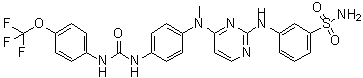 CAS 登录号：579515-63-2, 3-[[4-[甲基[4-[[[[4-(三氟甲氧基)苯基]氨基]羰基]氨基]苯基]氨基]-2-嘧啶基]氨基]苯磺酰胺