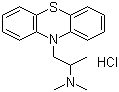 CAS # 58-33-3, Promethazine hydrochloride, 10-(2-Dimethylamino-1-propyl)phenothiazine hydrochloride