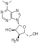 CAS # 58-60-6, Stylomycin aminonucleoside, 9-(3-Amino-3-deoxy-beta-D-ribofuranosyl)-6-(dimethylamino)-9H-purine, Aminonucleoside, Aminonucleoside puromycin, NSC 3056, PANS, Puromycin, aminonucleoside, SAN