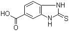 structure of CAS# 58089-25-1, 2-Mercapto-1H-benzimidazole-5-carboxylic acid