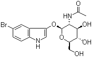 CAS 登录号：58225-98-2, 5-溴-1H-吲哚-3-基 2-(乙酰基氨基)-2-脱氧-beta-D-吡喃葡萄糖苷