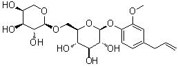 CAS # 585-90-0, Geoside, 2-Methoxy-4-(2-propen-1-yl)phenyl 6-O-alpha-L-arabinopyranosyl-beta-D-glucopyranoside, Eugenyl vicianoside, Gein