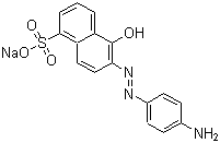 CAS # 5858-51-5, Acid Brown 4, 6-[2-(4-Aminophenyl)diazenyl]-5-hydroxy-1-naphthalenesulfonic acid sodium salt