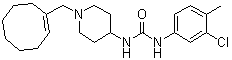 CAS 登录号：590393-14-9, N-(3-氯-4-甲基苯基)-N'-[1-(1-环辛烯-1-基甲基)-4-哌啶基]脲
