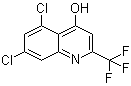 structure of CAS# 59108-13-3, 5,7-二氯-2-(三氟甲基)-4-喹啉醇