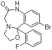 CAS 登录号：59128-97-1, 卤恶唑仑, 卤沙唑仑, 哈洒唑仑, 10-溴-11b-(2-氟苯基)-2,3,5,7-四氢-[1,3]恶唑并[3,2-d][1,4]苯并二氮杂卓-6-酮