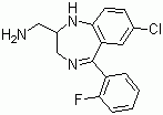 CAS 登录号：59467-64-0, 咪达唑仑, 2-氨甲基-7-氯-2,3-二氢-5-(2-氟苯基)-1H-1,4-苯并二氮杂卓